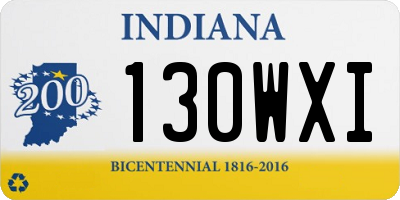 IN license plate 130WXI