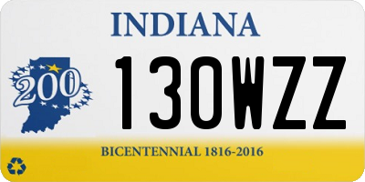 IN license plate 130WZZ
