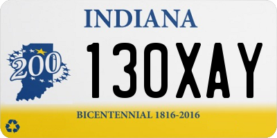 IN license plate 130XAY