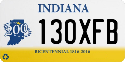 IN license plate 130XFB
