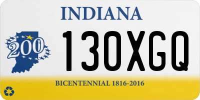 IN license plate 130XGQ