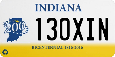 IN license plate 130XIN