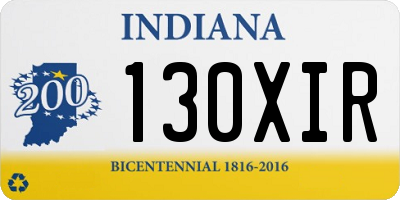 IN license plate 130XIR