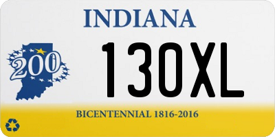 IN license plate 130XL