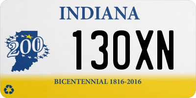 IN license plate 130XN