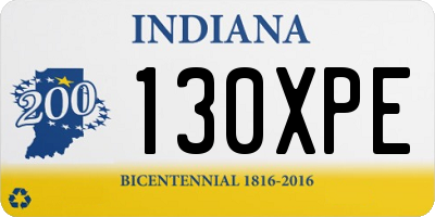 IN license plate 130XPE