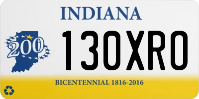 IN license plate 130XRO