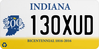 IN license plate 130XUD