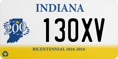 IN license plate 130XV