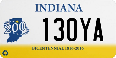 IN license plate 130YA