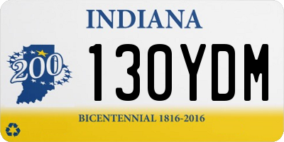 IN license plate 130YDM