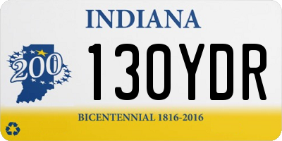 IN license plate 130YDR