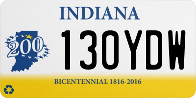 IN license plate 130YDW