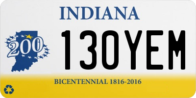 IN license plate 130YEM