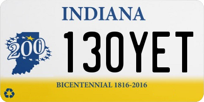 IN license plate 130YET
