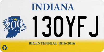 IN license plate 130YFJ