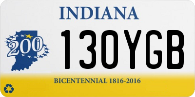 IN license plate 130YGB