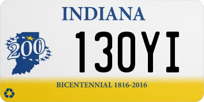 IN license plate 130YI