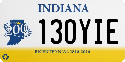 IN license plate 130YIE