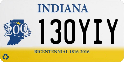 IN license plate 130YIY