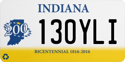 IN license plate 130YLI