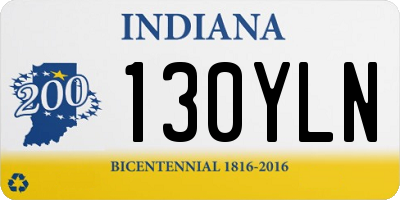 IN license plate 130YLN