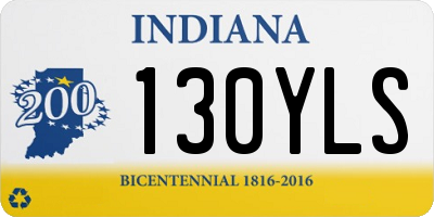 IN license plate 130YLS