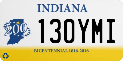 IN license plate 130YMI