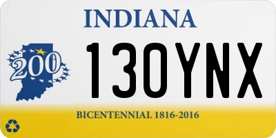 IN license plate 130YNX