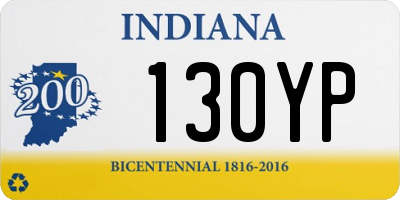 IN license plate 130YP