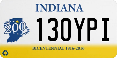 IN license plate 130YPI