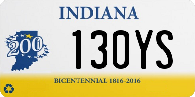 IN license plate 130YS