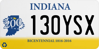 IN license plate 130YSX