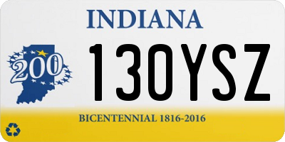IN license plate 130YSZ
