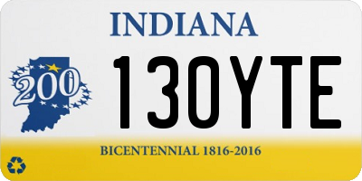 IN license plate 130YTE