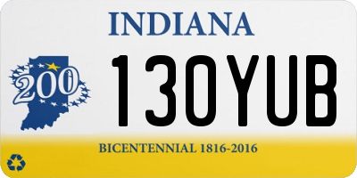 IN license plate 130YUB