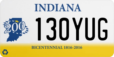 IN license plate 130YUG