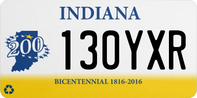 IN license plate 130YXR