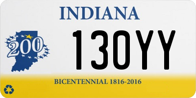 IN license plate 130YY