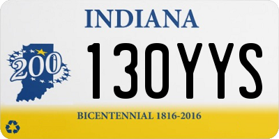 IN license plate 130YYS
