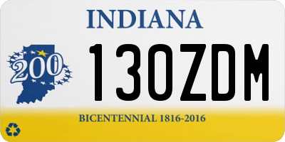 IN license plate 130ZDM