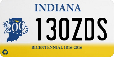 IN license plate 130ZDS
