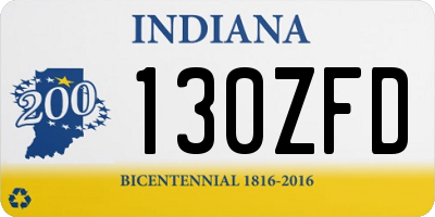 IN license plate 130ZFD