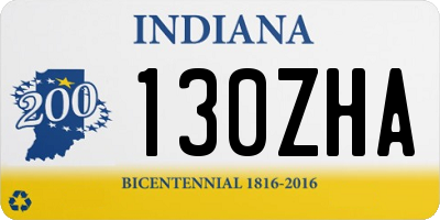 IN license plate 130ZHA