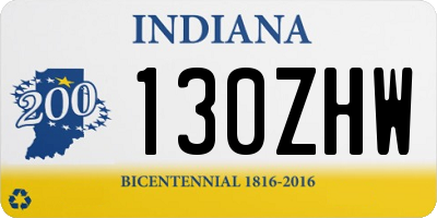 IN license plate 130ZHW