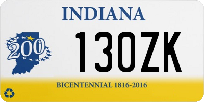 IN license plate 130ZK