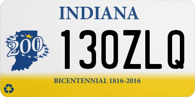 IN license plate 130ZLQ