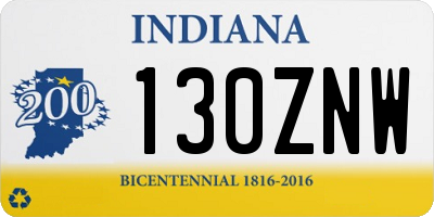 IN license plate 130ZNW