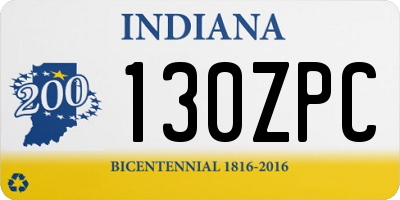 IN license plate 130ZPC