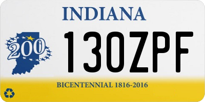 IN license plate 130ZPF